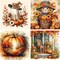 4 Pack Thanksgiving Diamond Art Kits for Adults Beginners,Scarecrow Ghost Fall Pumpkin(12X12 inch)